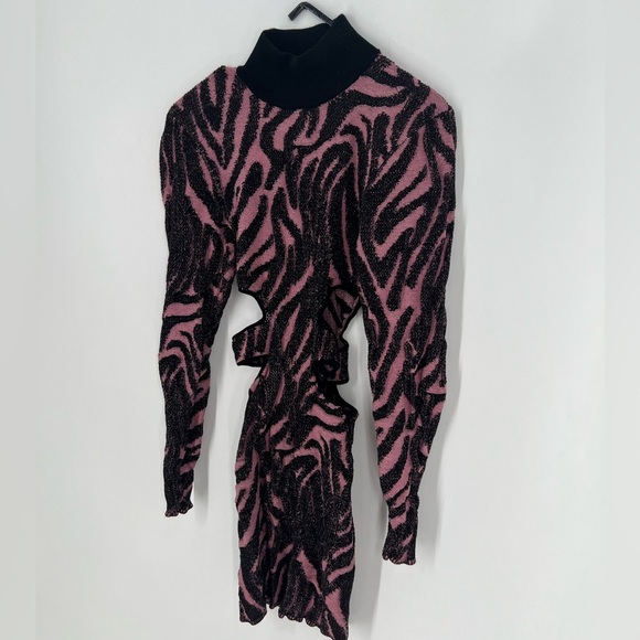 Dundas x Revolve Jett Jacquard Cut Out Mini Dress In Animal Jacquard - Picture 3 of 7